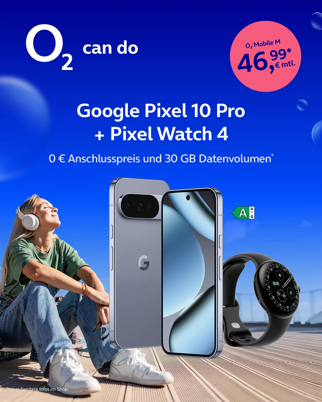 Google Pixel 10 Pro + Watch 4 mit o2 Mobile M