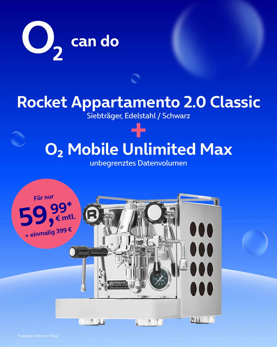 Rocket Siebträger als Zugabe mit o2 Mobile Unlimited