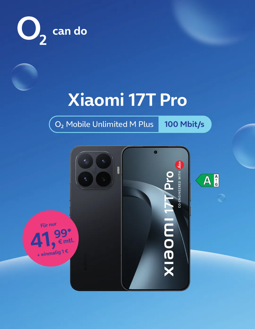 Xiaomi 17T Pro mit o2 Mobile Unlimited M Plus für 41,99 Euro im Monat