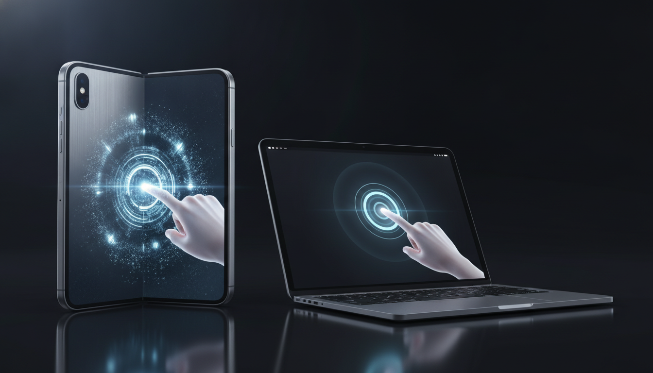 Konzept: faltbares iPhone und MacBook mit Touchscreen
