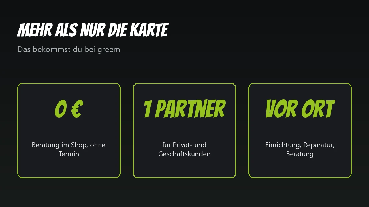 Grafik: null Euro für die Beratung, ein Partner für Privat- und Geschäftskunden, Service vor Ort