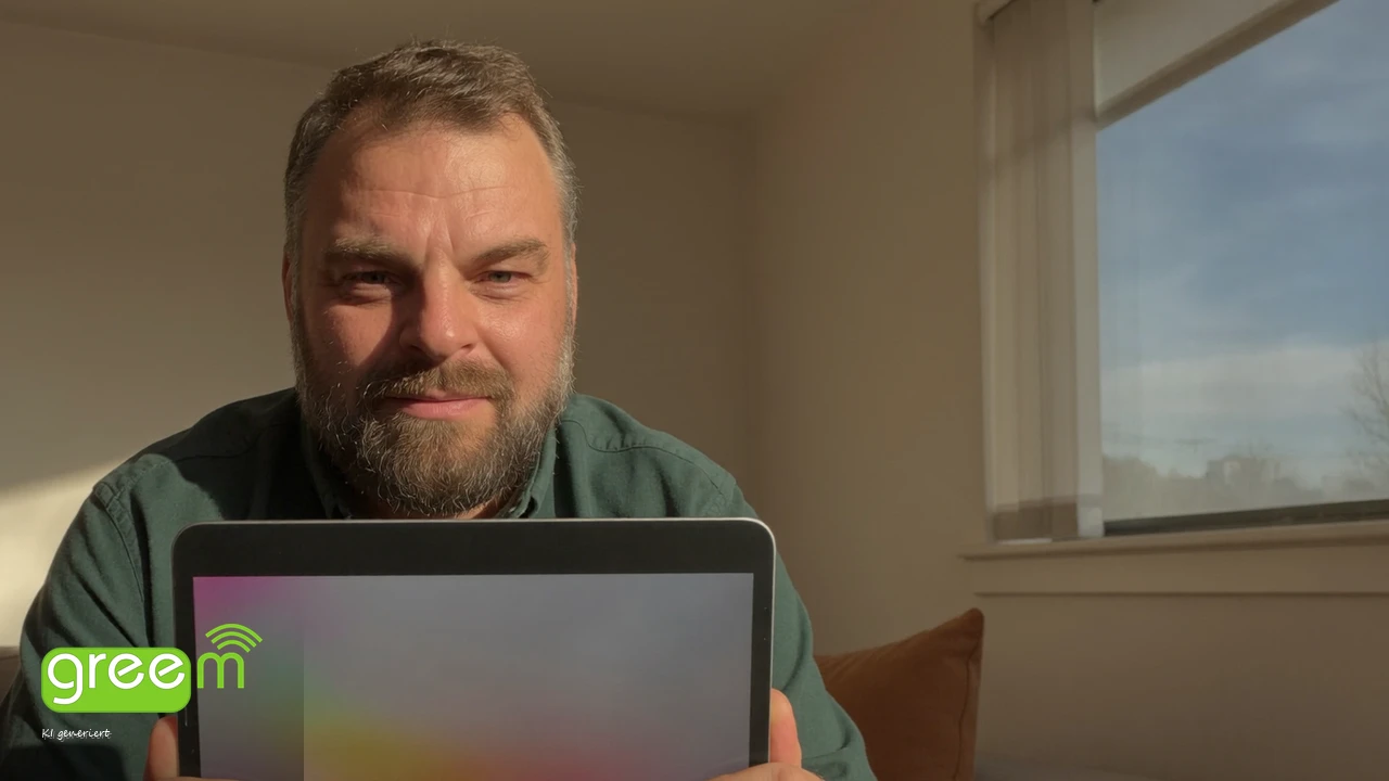 Christian Rill mit Tablet