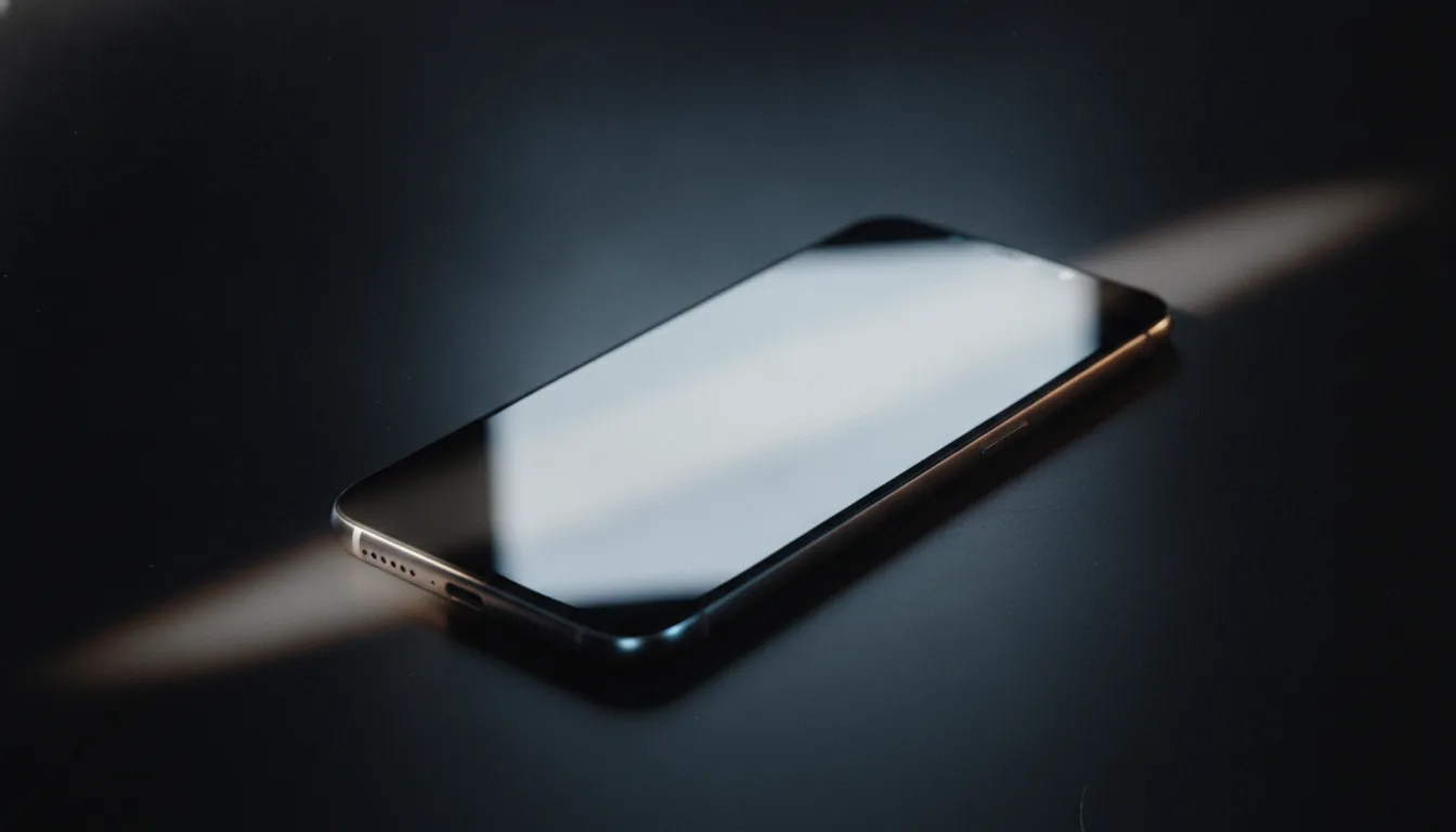 Modernes Smartphone mit Lichtreflexion auf dem kratzfesten Frontglas