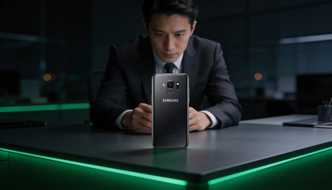Geschäftsmann mit Smartphone im modernen Büro